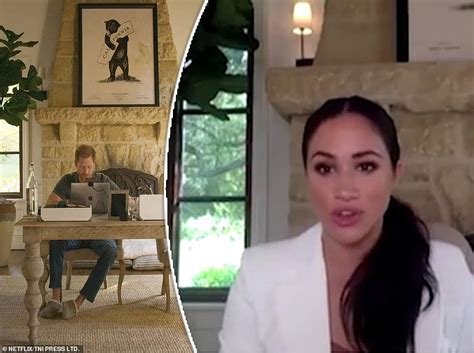 Inside Prince Harry and Meghan Markle's rustic home office: Couple show off decor - including a ...