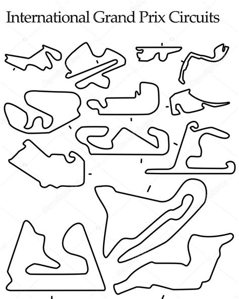 International F1 Formula 1 Racing Circuit Maps — Stock Photo © bobbigmac #9903115