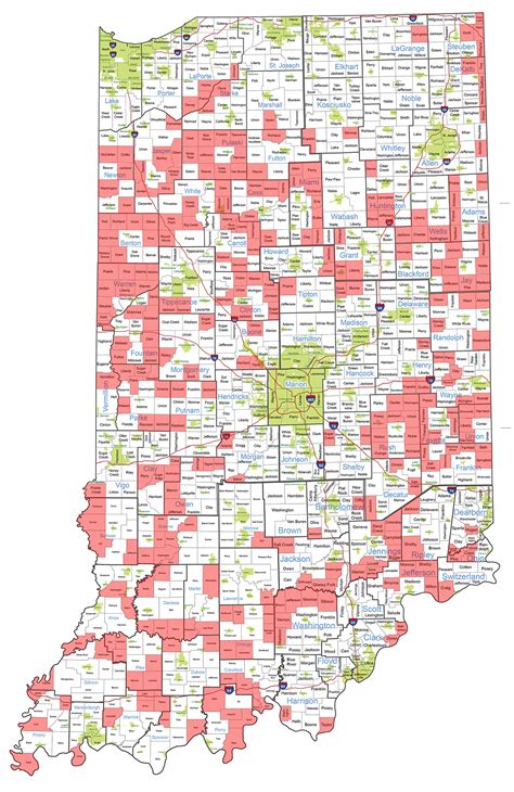 Marion County Indiana Township Map - State Coastal Towns Map