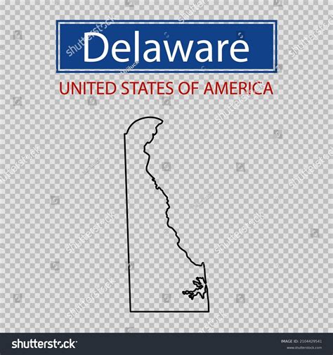 Delaware State Outline Map On Transparent Stock Vector (Royalty Free) 2104429541 | Shutterstock