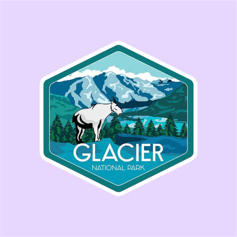 Glacier National Park Sticker, National Park Badge Stickers, - Inspire Uplift