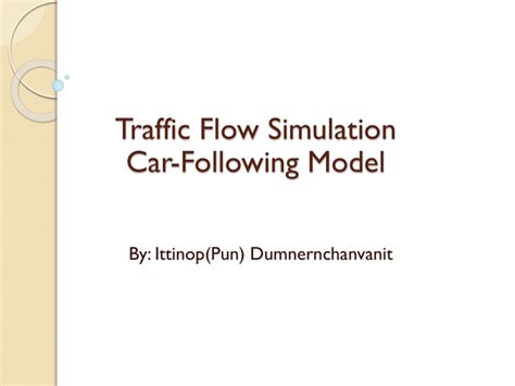 Traffic Flow Simulation Car-Following Model