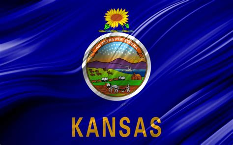 Download wallpapers 4k, Kansas flag, american states, 3D waves, USA, Flag of Kansas, United ...