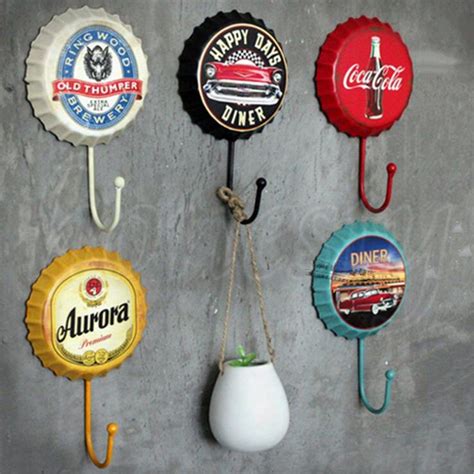 1pc Metal Sign Tin Beer Bottle Cap Cover Hook Pub Bar Club Cafe Home Wall Decor for sale online ...