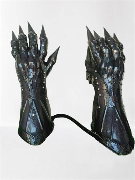 Metal Armor Gauntlets Gothic Armor Gloves Pair Accents - Etsy