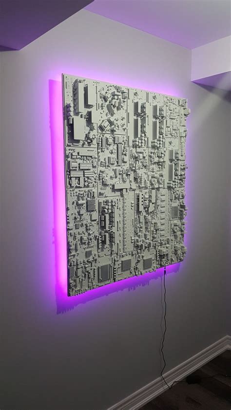 My first attempt at art. 3D LED motherboard wall art | Led wall art, Wall art prints, Tech art