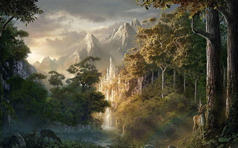 1080P Free download | Fantasy Forest Castle (1920×1200). Fantasy ...