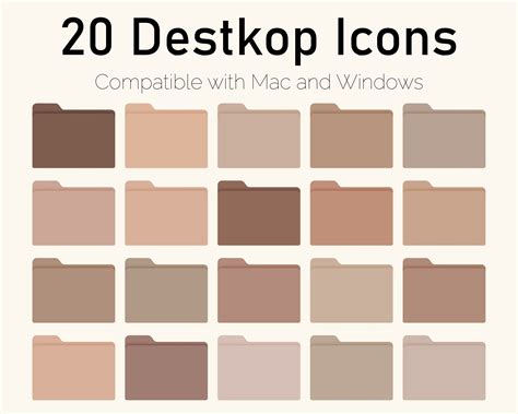 20 desktop icons with mac and windows in different colors, including ...