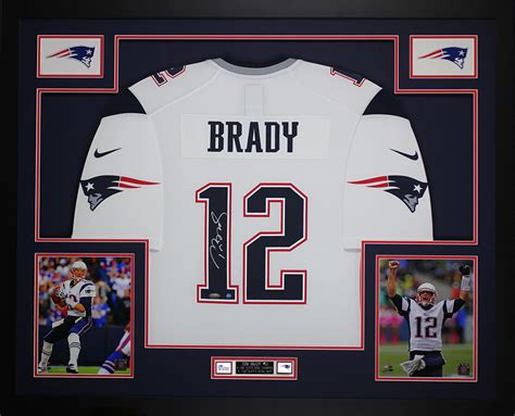 Tom Brady Autographed and Framed White Patriots Nike Jersey