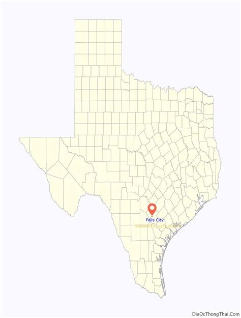 Map of Falls City, Texas