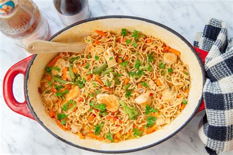 Easy one pot wok with chicken, veggies and noodles