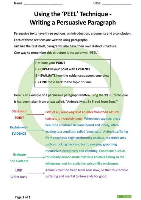 Teaching Resource PEEL Teaching Resource | Persuasive text, Writing ...