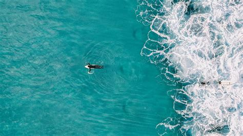 HD wallpaper: surfer, above, ocean, photography, drone, guernsey, vazon ...