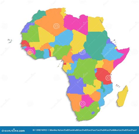 Africa Map, New Political Detailed Map, Separate Individual States ...