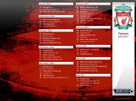 LIVERPOOL FOOTBALL FACTS: liverpool football fixtures