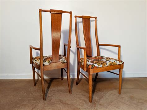 Mid Century Modern High Back Walnut Dining Chairs, Set of Six - EPOCH
