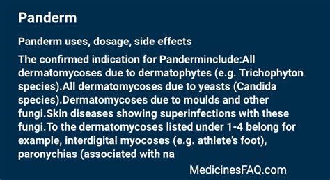 Panderm: Uses, Dosage, Side Effects, FAQ - MedicinesFAQ