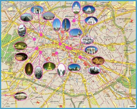 Paris Map Tourist Attractions - TravelsFinders.Com