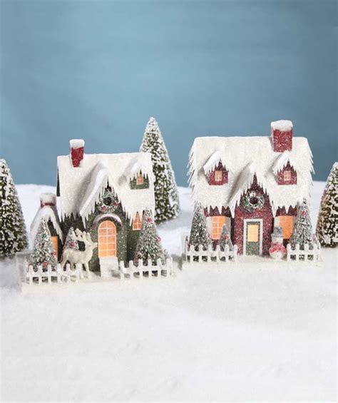 Vintage Putz Christmas Houses Bethany Lowe - TheHolidayBarn.com