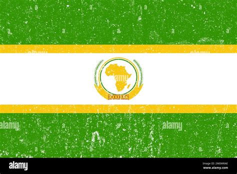 New concept African Union flag White messy wall stucco texture ...