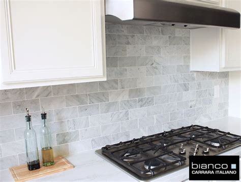 Carrara Bianco 3×6″ Kitchen Backsplash | Kitchen backsplash designs, Marble backsplash kitchen ...