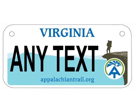 Custom personalized state license plate Virginia