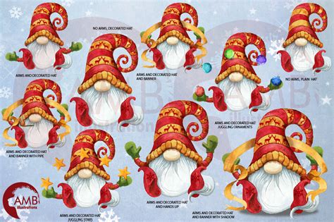 Christmas Gnomes Clipart, Nordic Scandinavian Gnome AMB-2675 By AMBillustrations | TheHungryJPEG