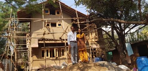 Environmentally-Conscious Couple Building Modern Mud House in Pune