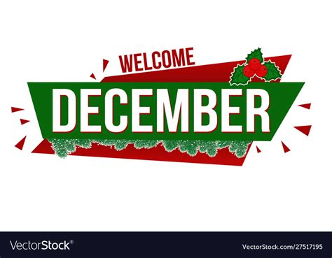 Welcome december banner design Royalty Free Vector Image