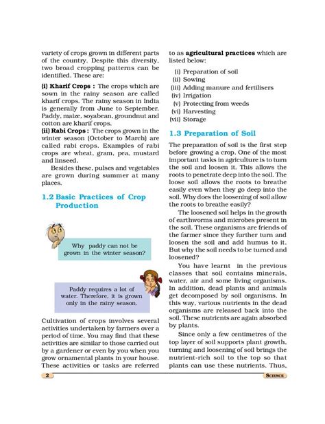 NCERT Book Class 8 Science Chapter 1 Crop Production and Management | AglaSem Schools