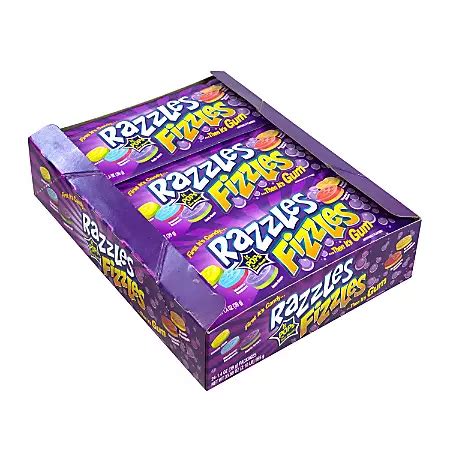 Razzles Fizzlers Assorted Flavors Box Of 24 Pouches - Office Depot