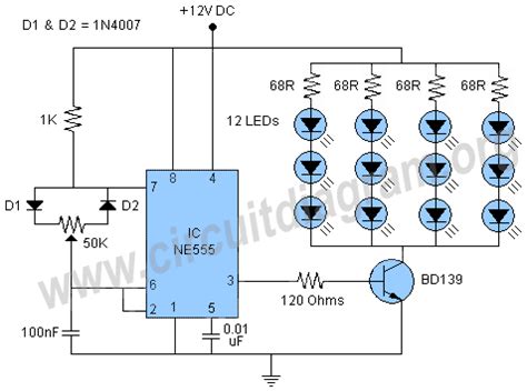 555 PWM LED Dimmer | Led dimmer, Led, Circuit diagram