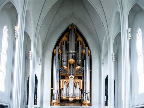 Hallgrimskirkja Church Inside View, Reykjavik, Iceland Stock Image ...