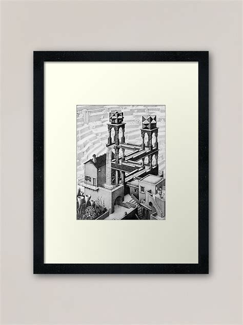 "Escher waterfall geometry geometric mathematic" Framed Art Print for Sale by DogLord | Redbubble