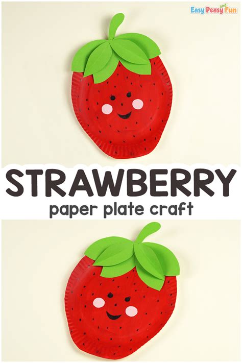 Paper Plate Strawberry Craft - Easy Peasy and Fun