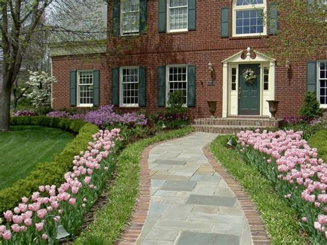 landscaping front of brick house - Google Search | Residential landscaping, Pathway landscaping ...