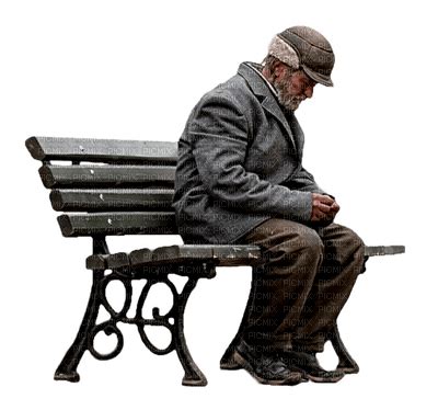 old man sitting on the bench - Free PNG - PicMix