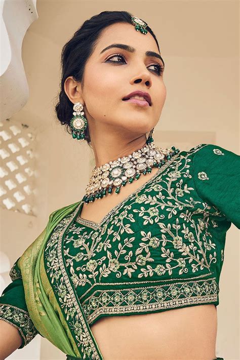 Creative Green Colored Designer Lehenga Choli