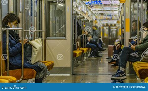 Half Entry Subway Train Interior, Tokyo, Japan Editorial Stock Image - Image of asian, inside ...