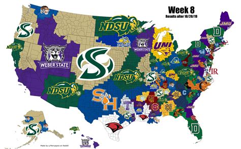 2019 FCS Imperialism Map: Week 8 : CFB