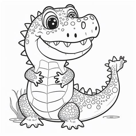 Cute crocodile coloring page Lulu Pages