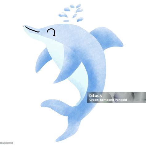 Dolphin On White Background Stock Illustration - Download Image Now - Animal, Animal Wildlife ...