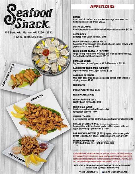 Online Menu of Seafood Shack Restaurant, Marion, Arkansas, 72364 - Zmenu