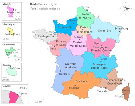 Carte Des Régions De France Et Leurs Capitales | tonaartsenfotografie