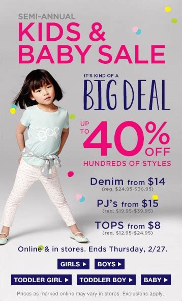 Gap: Kids & Baby Sale - Save up to 40% Off thru 2-27-2014