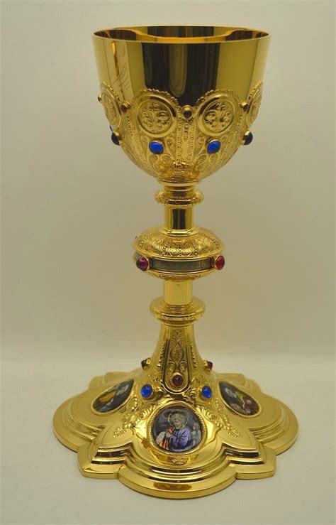 Restored Chalice circa 1900. Enameling are of The Four Evangelists. | Chalice, Drinking glass ...