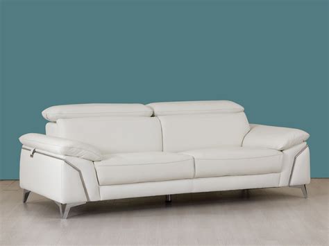 Global United 727 - Genuine Italian Leather Sofa in White color.