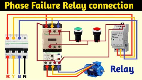 Phase failure relay connection with DOL starter - YouTube