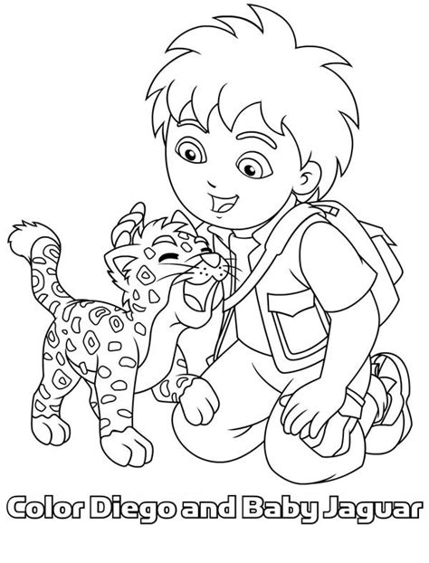 Baby Jaguar Love Diego in Go Diego Go Coloring Page - NetArt