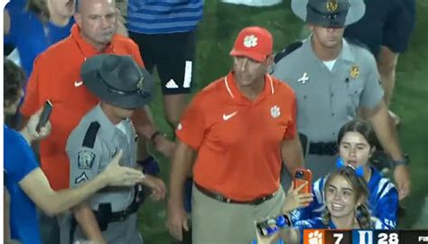 Duke Fan Trolls Clemson's Dabo Swinney After Storming The Field - BroBible